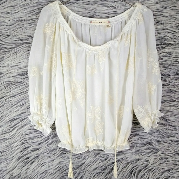 Chelsea & Violet Tops - Chelsea & Violet Boho Gypsy Off the Shoulder  Top